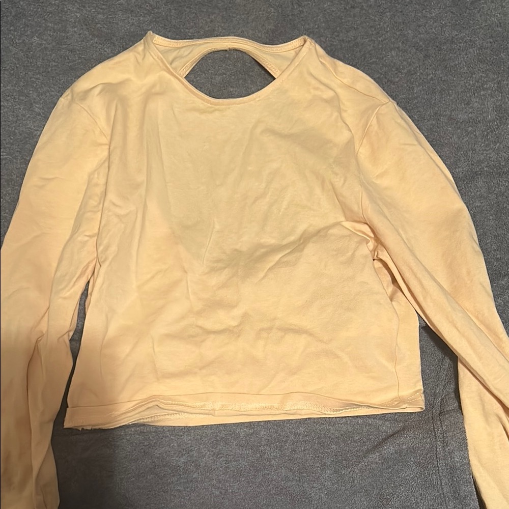 Chic Long Sleeve Top in Soft Peach